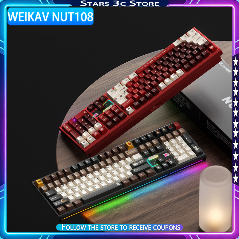 Gaming Pc Equipment - WEIKAV NUT108 Mechanical Keyboard Aluminum Alloy