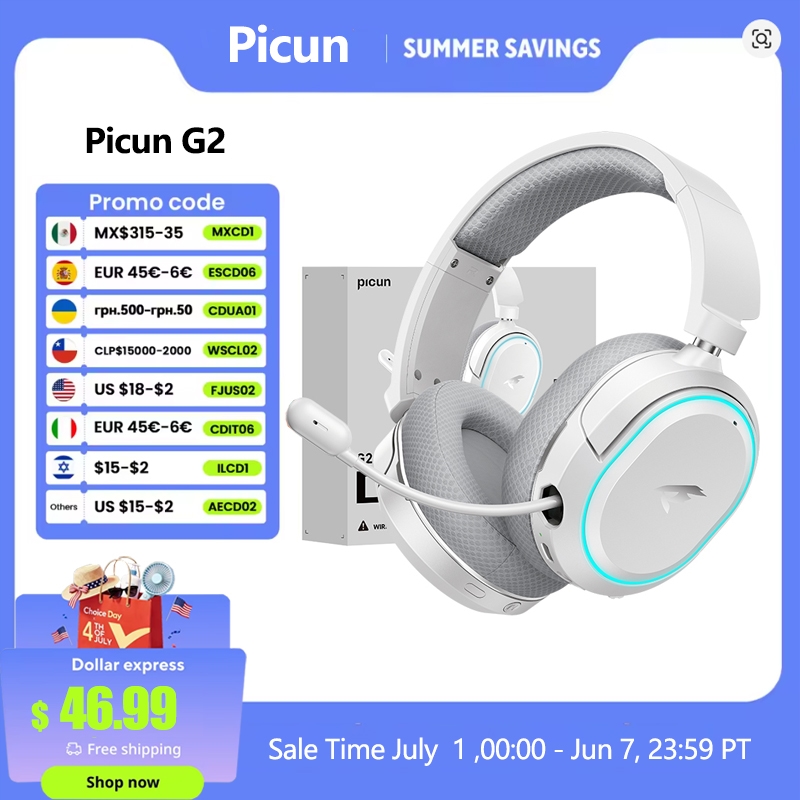 Pc Gaming Earphones - Picun G2 2.4GHz Bluetooth Wireless Gaming
