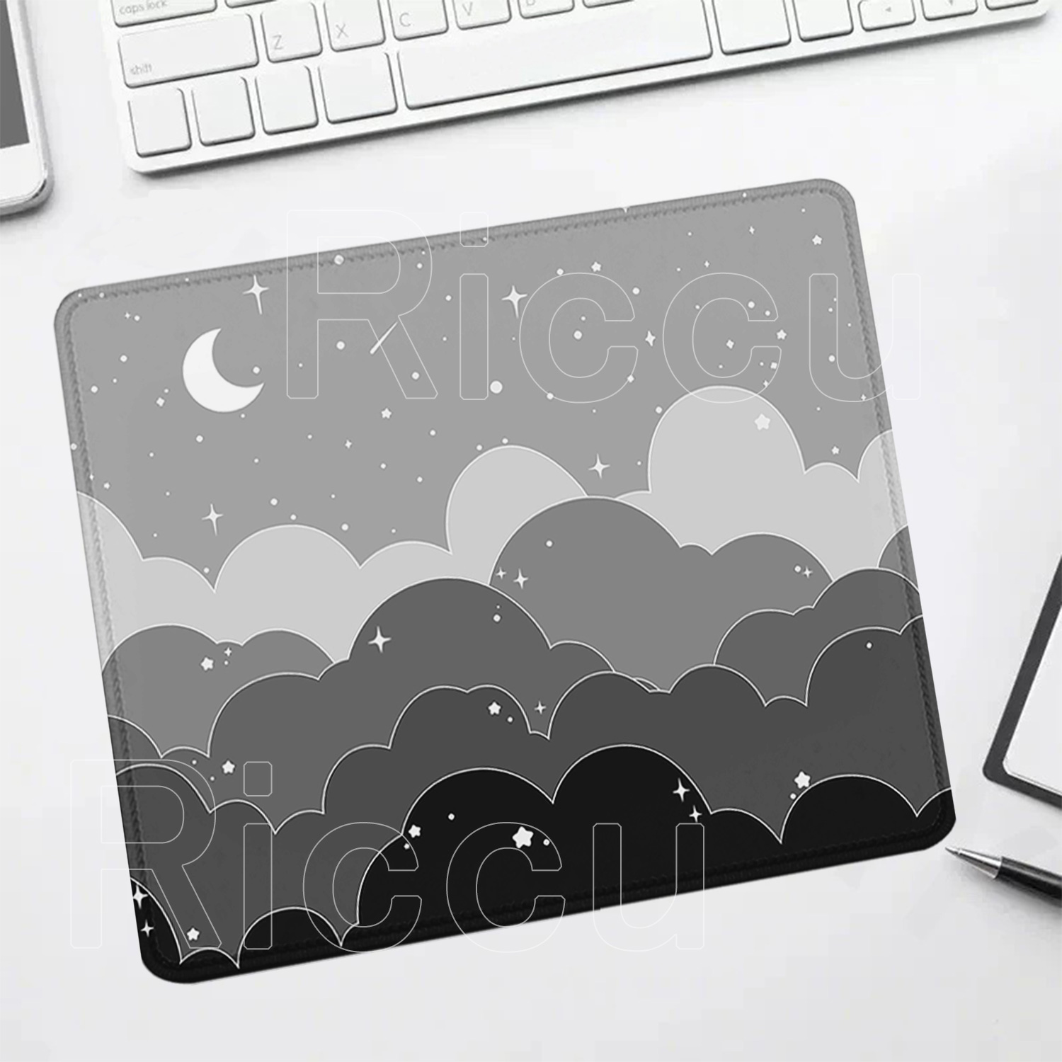Pc Gaming Cloud - black and white Clouds moon small