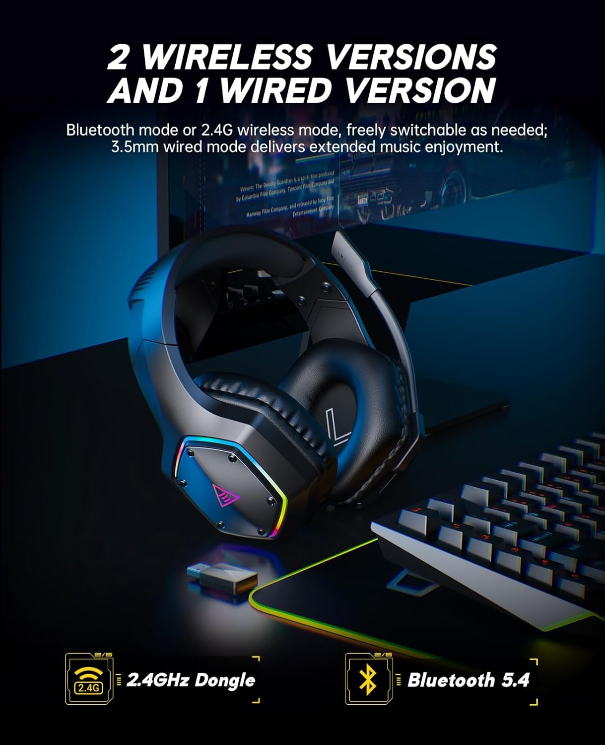 2.4GHz Wireless Gaming Headset - Pc Gaming Earphones ulasan dan harga