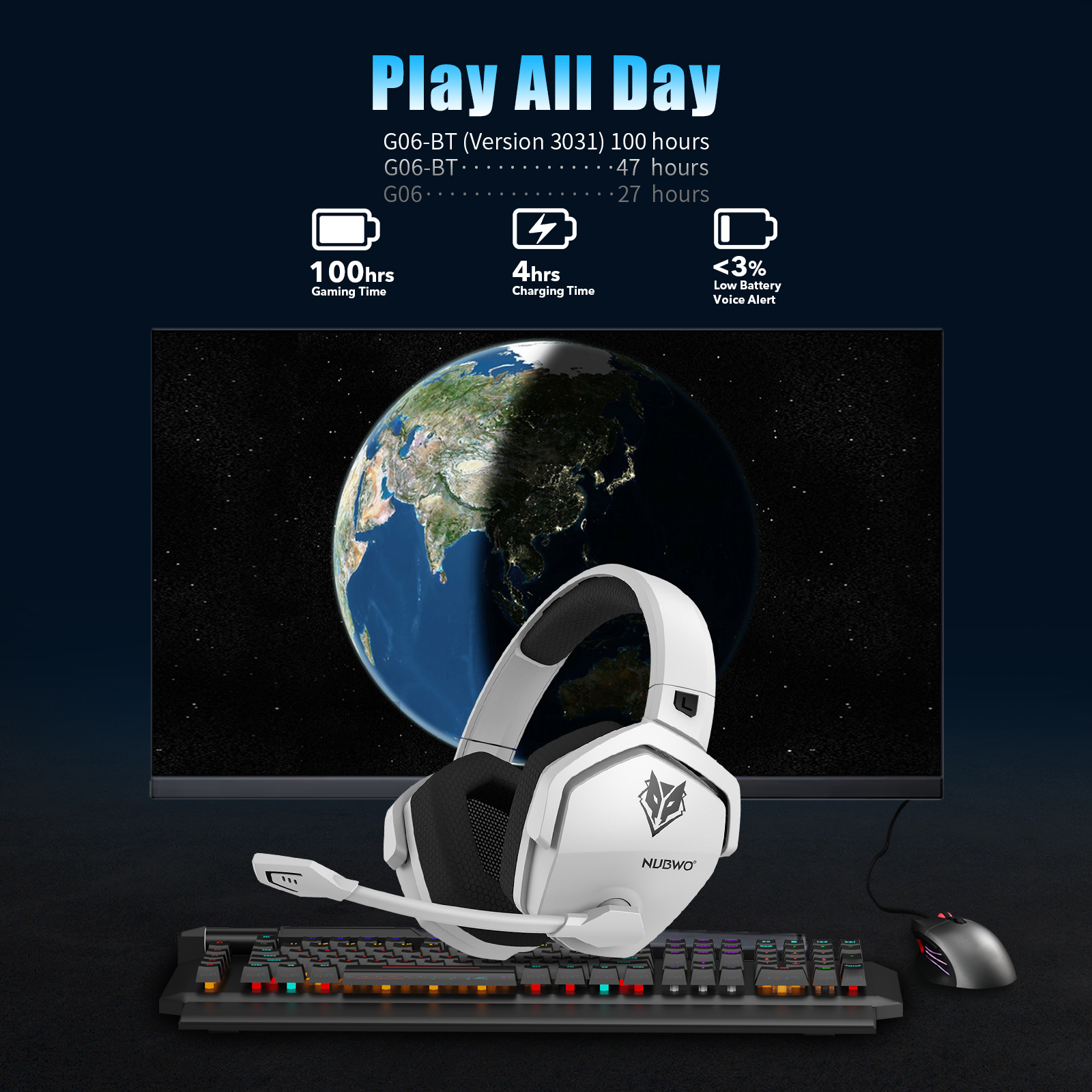 NUBWO G06 2.4G Dual Wireless G - Pc Gaming Earphones ulasan dan harga