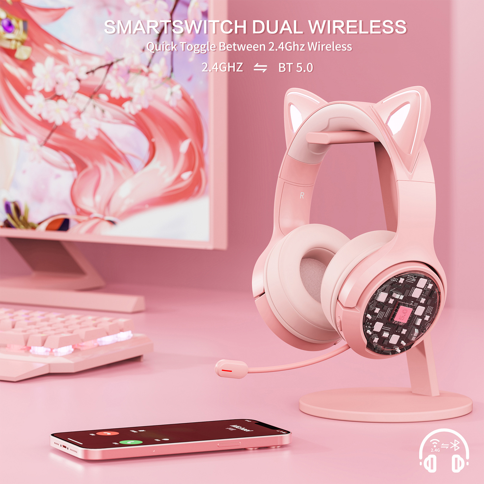 BINNUNE BW05 Wireless Gaming H - Pc Gaming Earphones ulasan dan harga