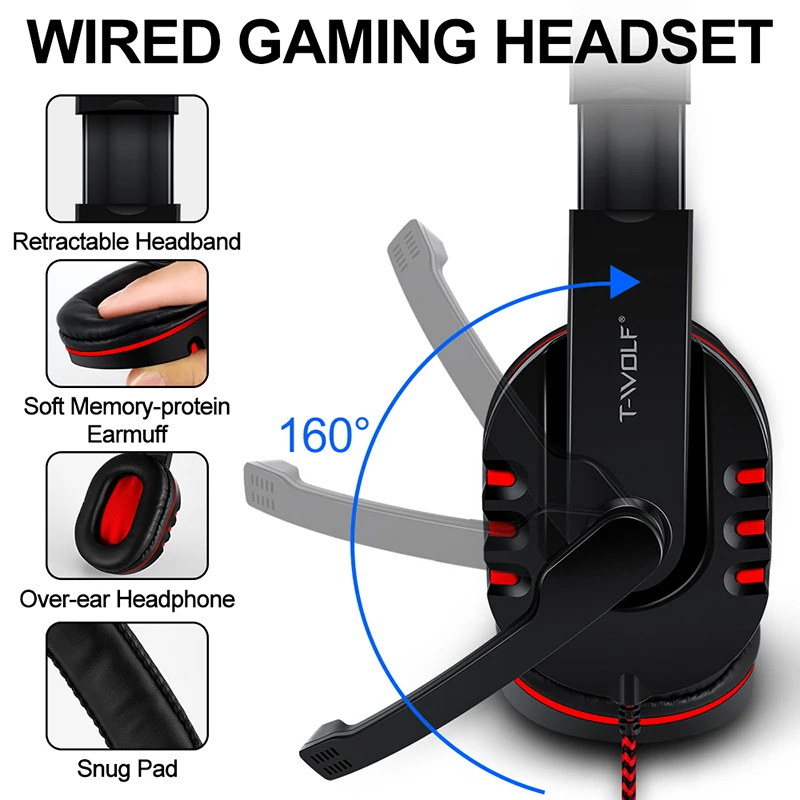 T-WOLF Game Four Piece TF800 I - Pc Gaming Earphones ulasan dan harga