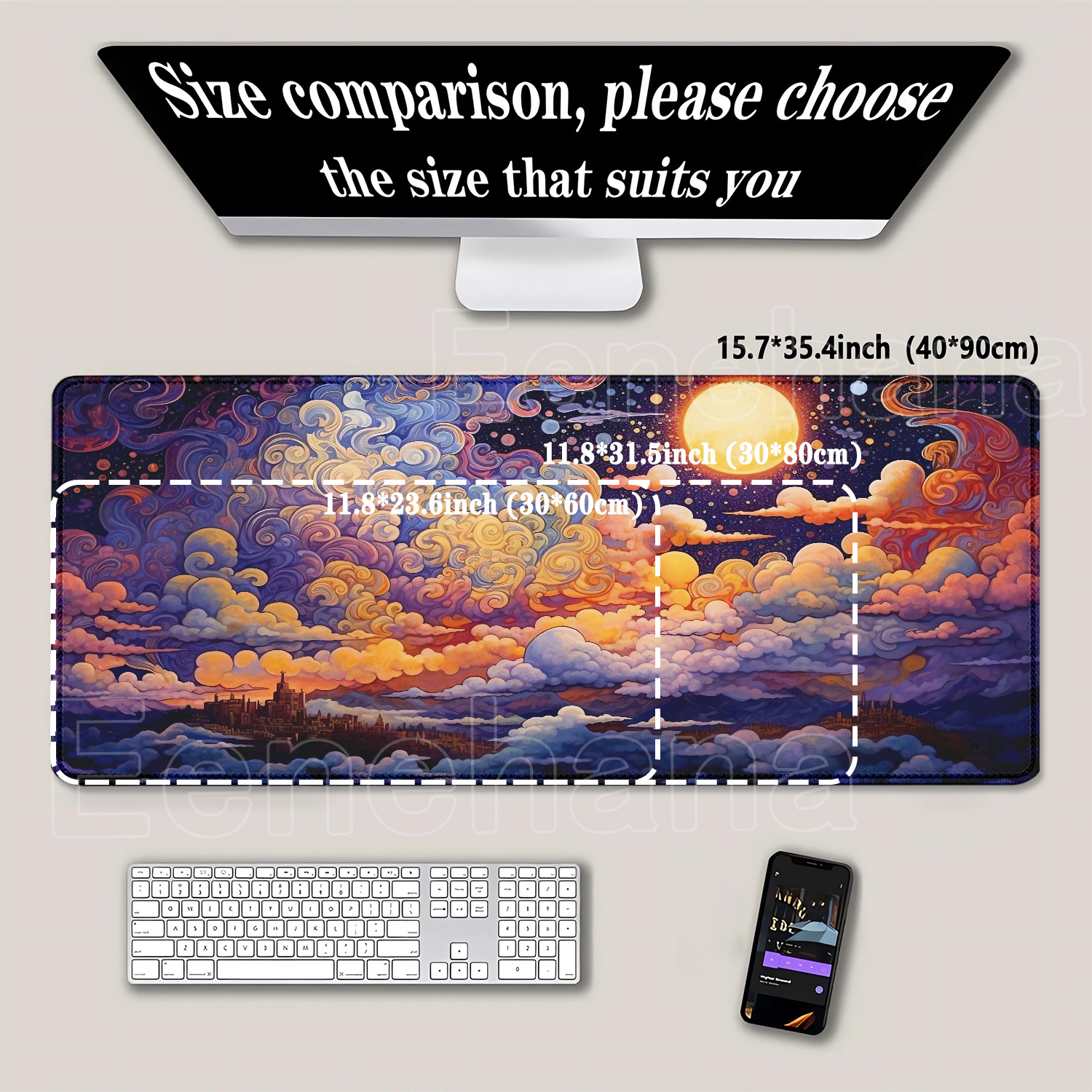 Large Mouse Pad Full moon and  - Pc Gaming Cloud ulasan dan harga