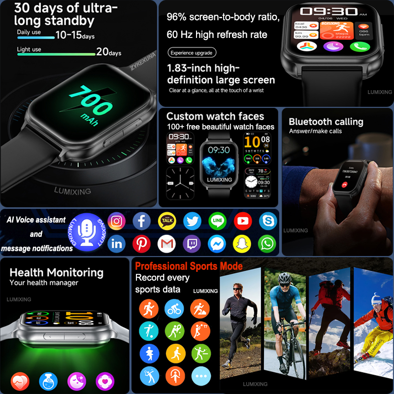 New Smartwatches 700 mAh Batte - High Refresh Monitor ulasan dan harga